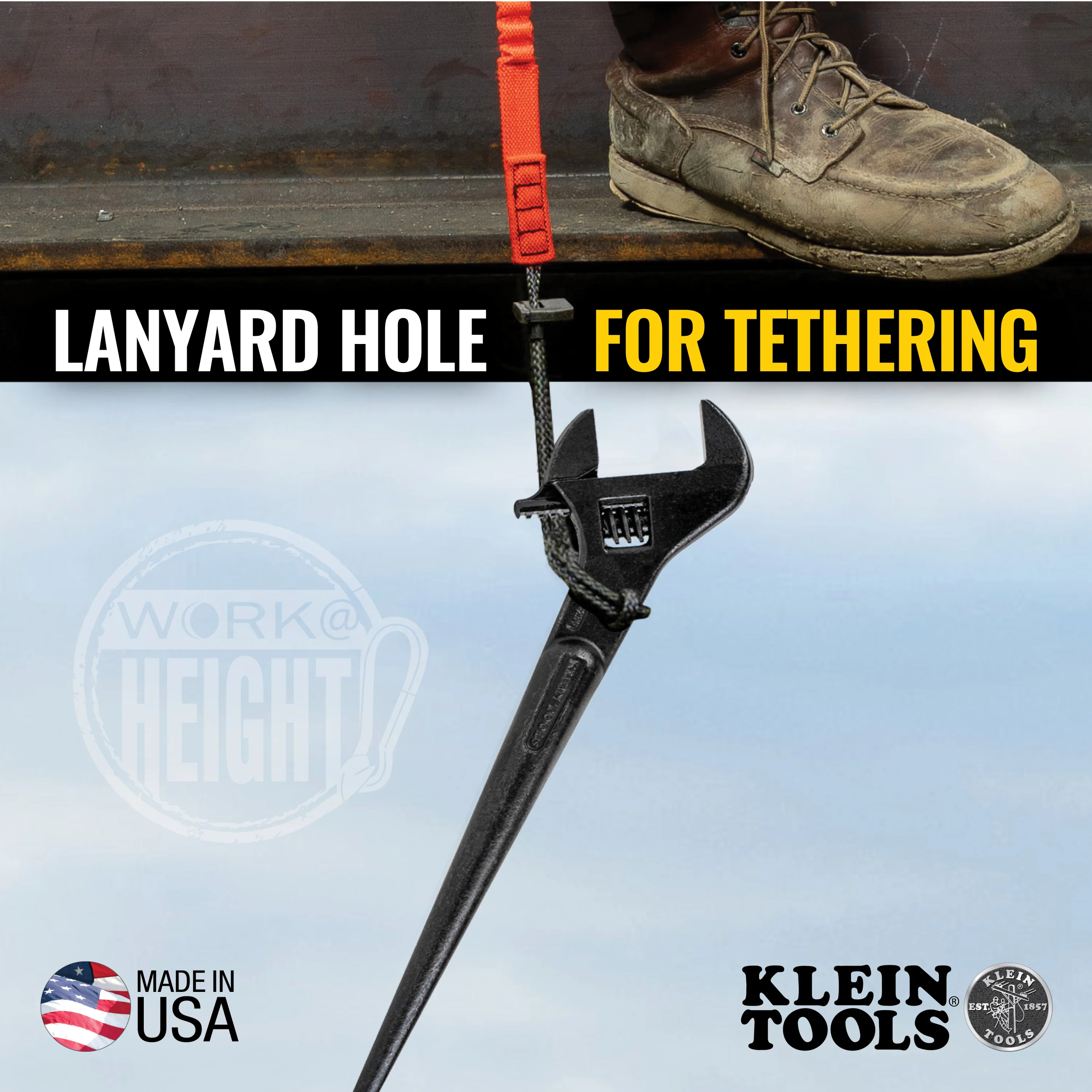 Klein Tools 3239, Adjustable Spud Wrench, 16-Inch, 1-5/8-Inch, Tether Hole - Image 5