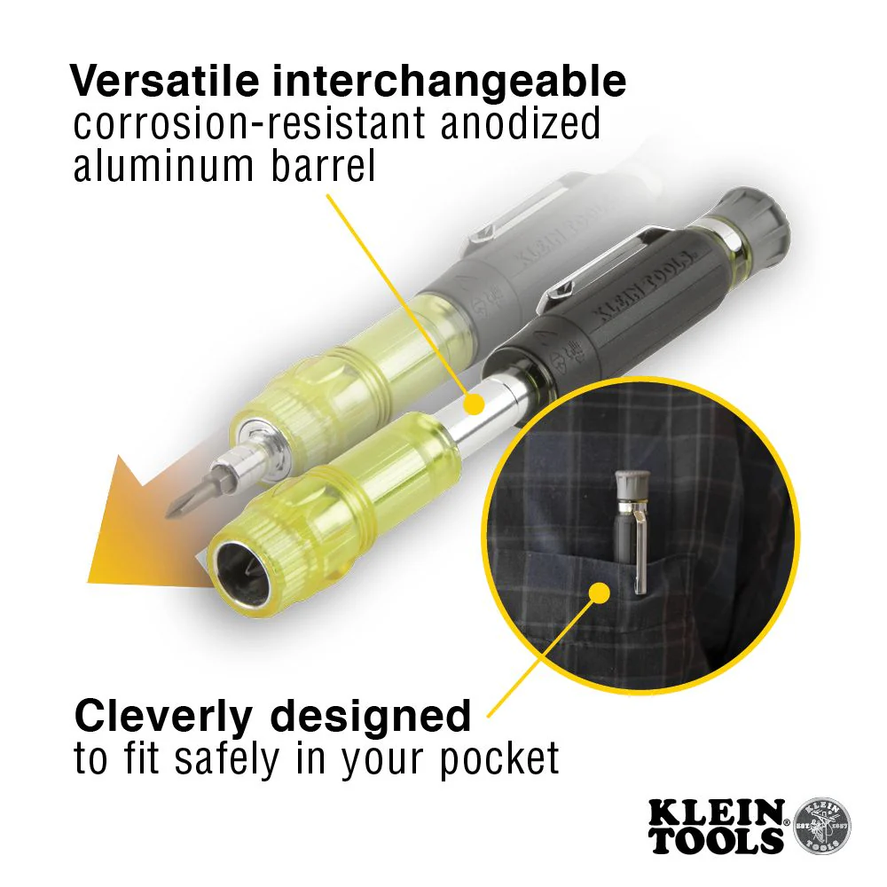 Klein Tools 32614, Multi-Bit Electronics Pocket Screwdriver, 4-in-1, Ph, Sl Bits - Image 9