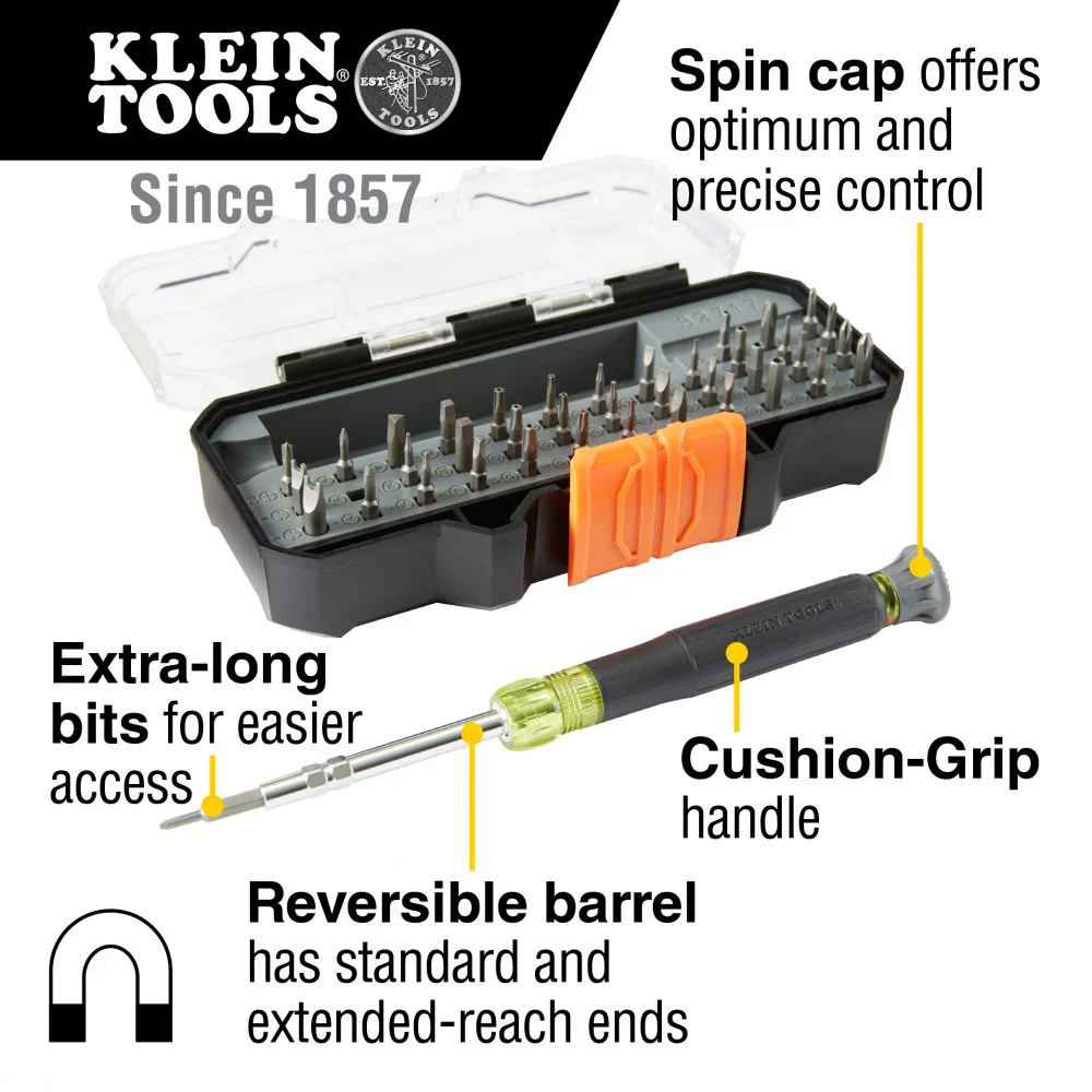 Klein Tools 32717, All-in-1 Precision Screwdriver Set with Case - Image 8