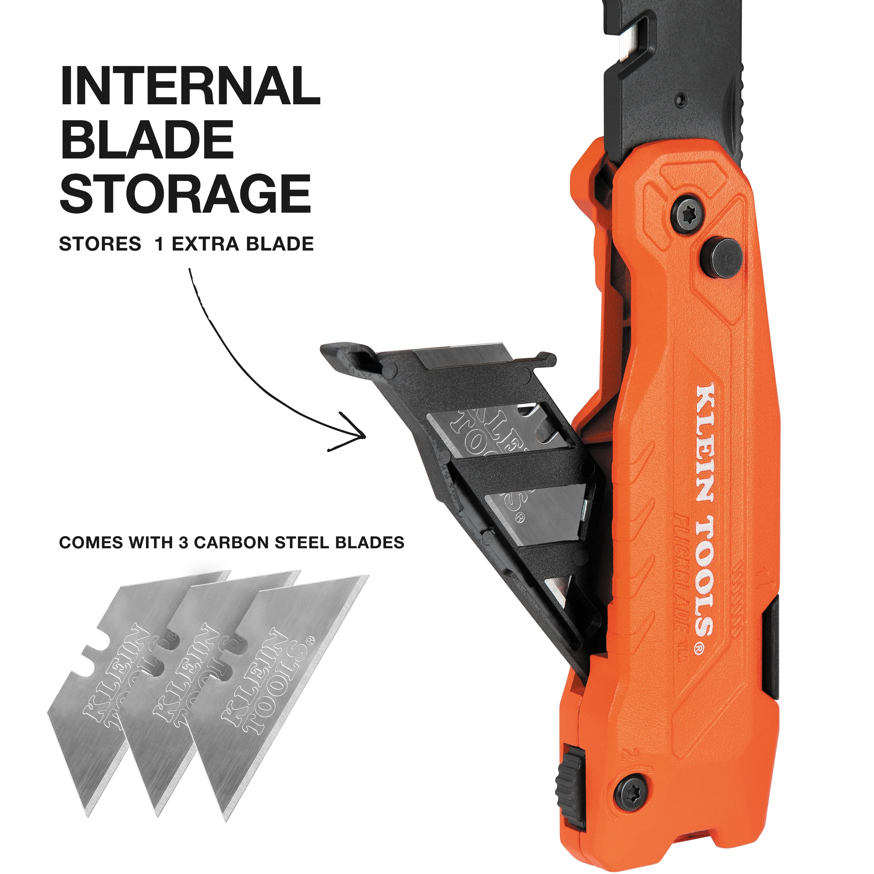 Klein Tools 44306, FLICKBLADE™ 2-in-1 Utility Knife / Scraper with Blade Storage - Image 5
