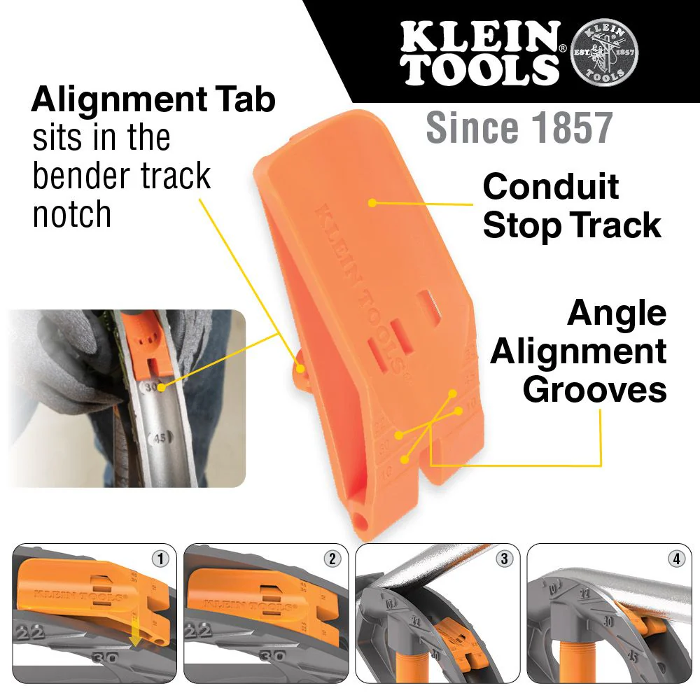 Klein Tools 51603, Iron Conduit Bender 1/2-Inch EMT with Angle Setter™ - Image 7