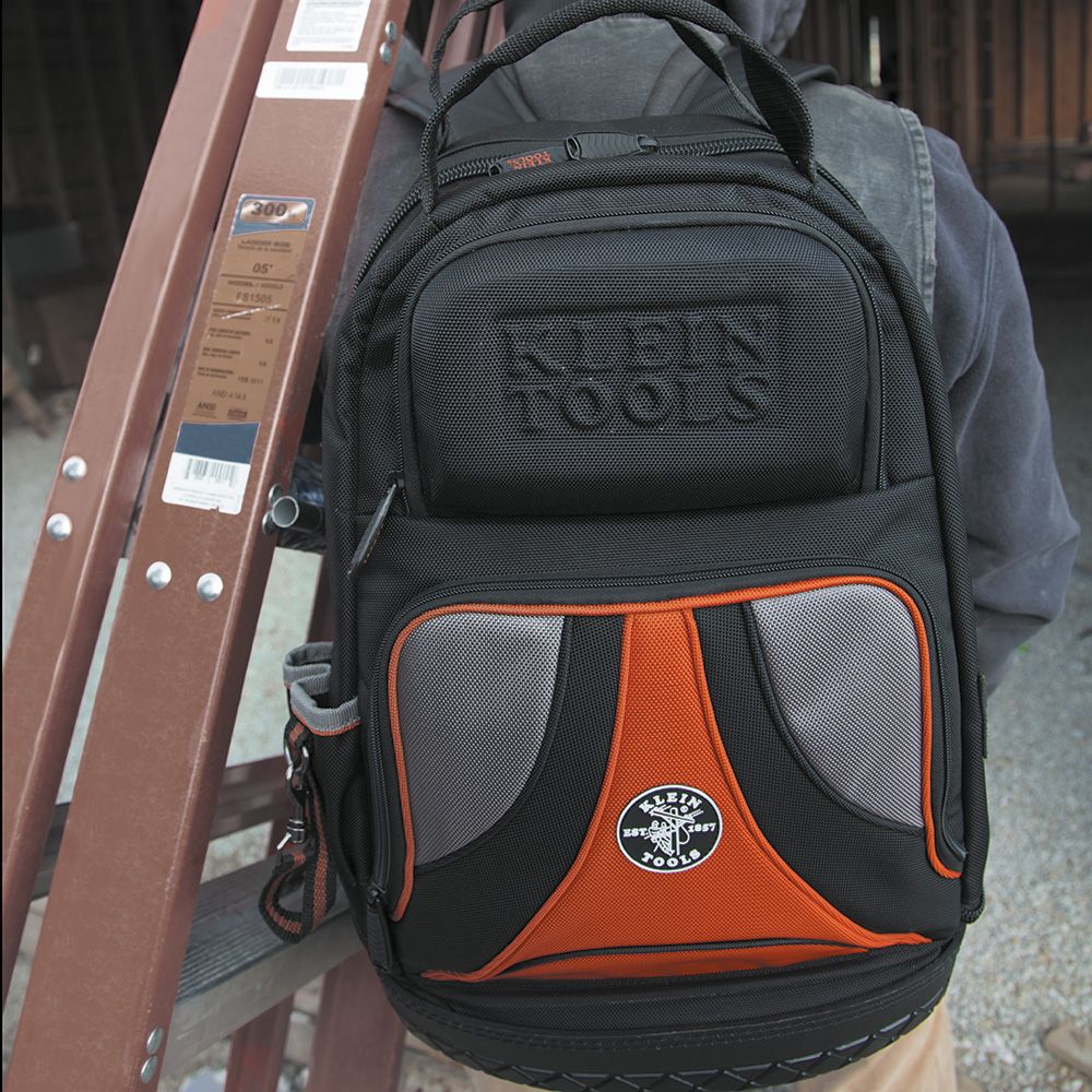 Klein Tools 55421BP-14, Tradesman Pro™ Tool Bag Backpack, 39 Pockets, Black, 14-Inch - Image 4