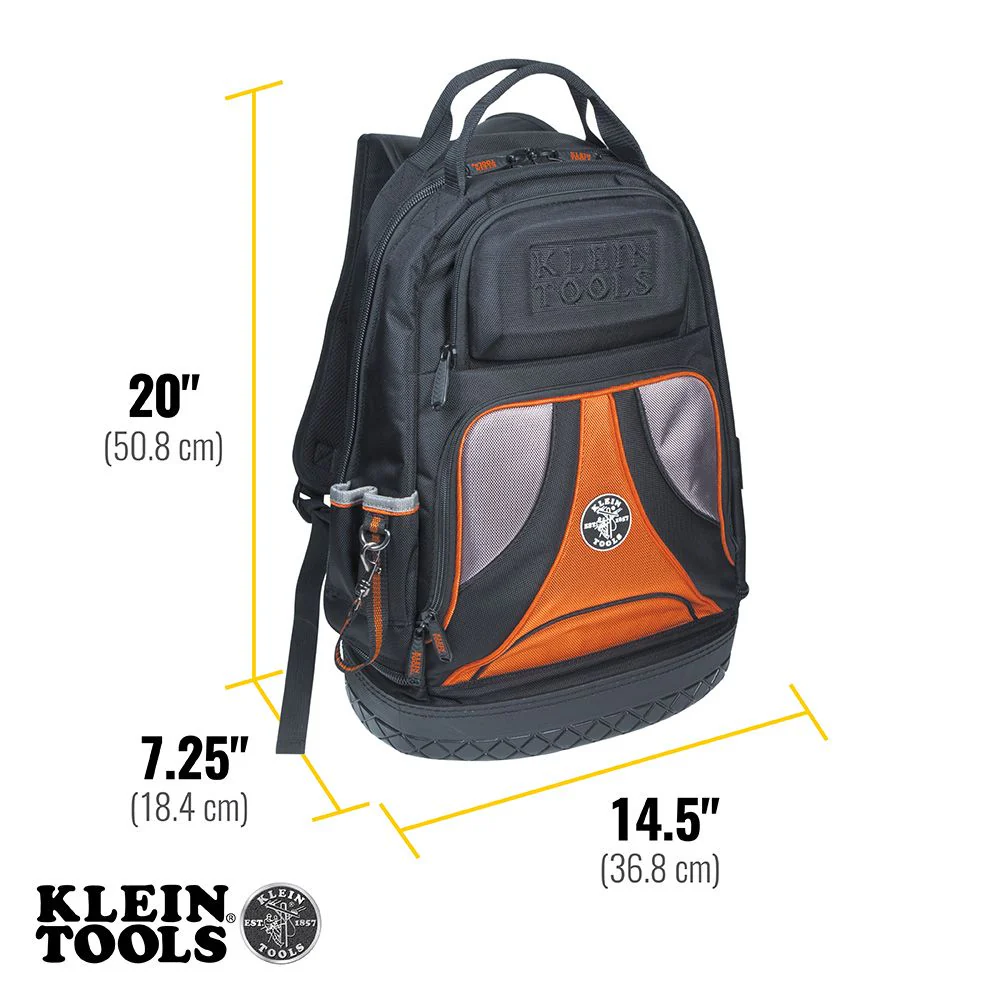 Klein Tools 55421BP-14, Tradesman Pro™ Tool Bag Backpack, 39 Pockets, Black, 14-Inch - Image 7