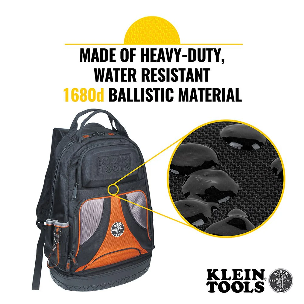 Klein Tools 55421BP-14, Tradesman Pro™ Tool Bag Backpack, 39 Pockets, Black, 14-Inch - Image 8