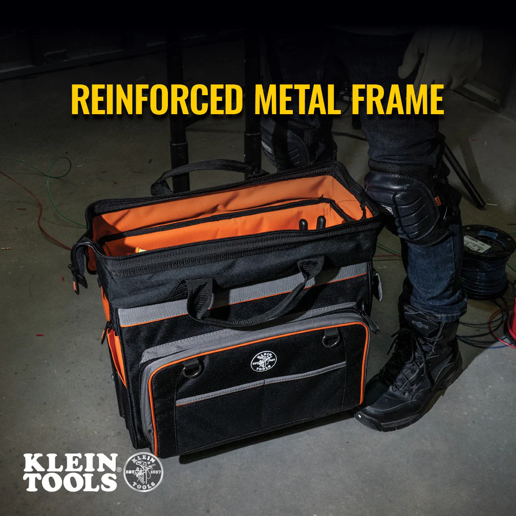 Klein Tools 55452RTB, Tool Bag, Tradesman Pro™ Rolling Tool Bag, 24 Pockets, 19-Inch - Image 6