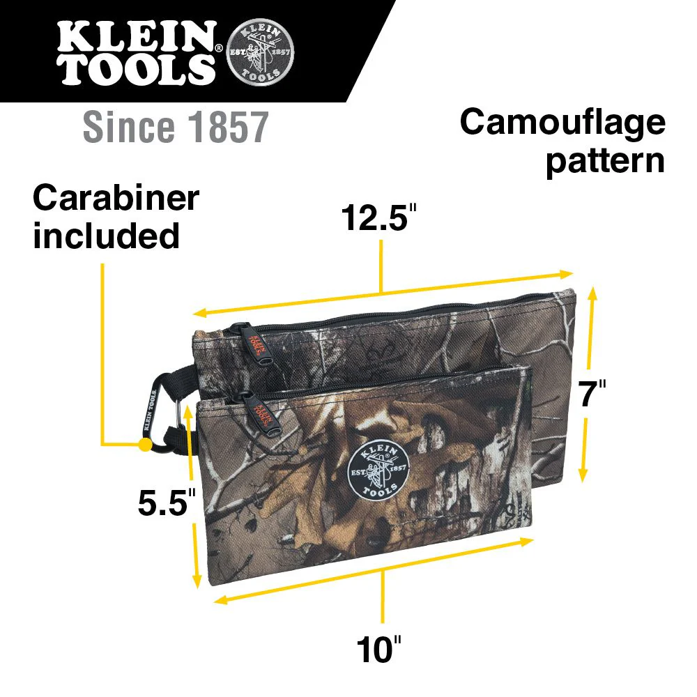 Klein Tools 55560, Zipper Bags, Camo Tool Pouches, 2-Pack - Image 8