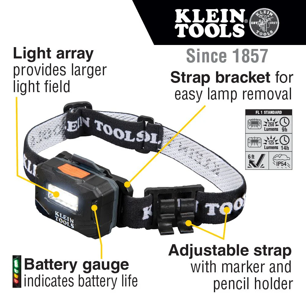 Klein Tools 56049, Rechargeable Light Array LED Headlamp with Adjustable Strap - Image 8