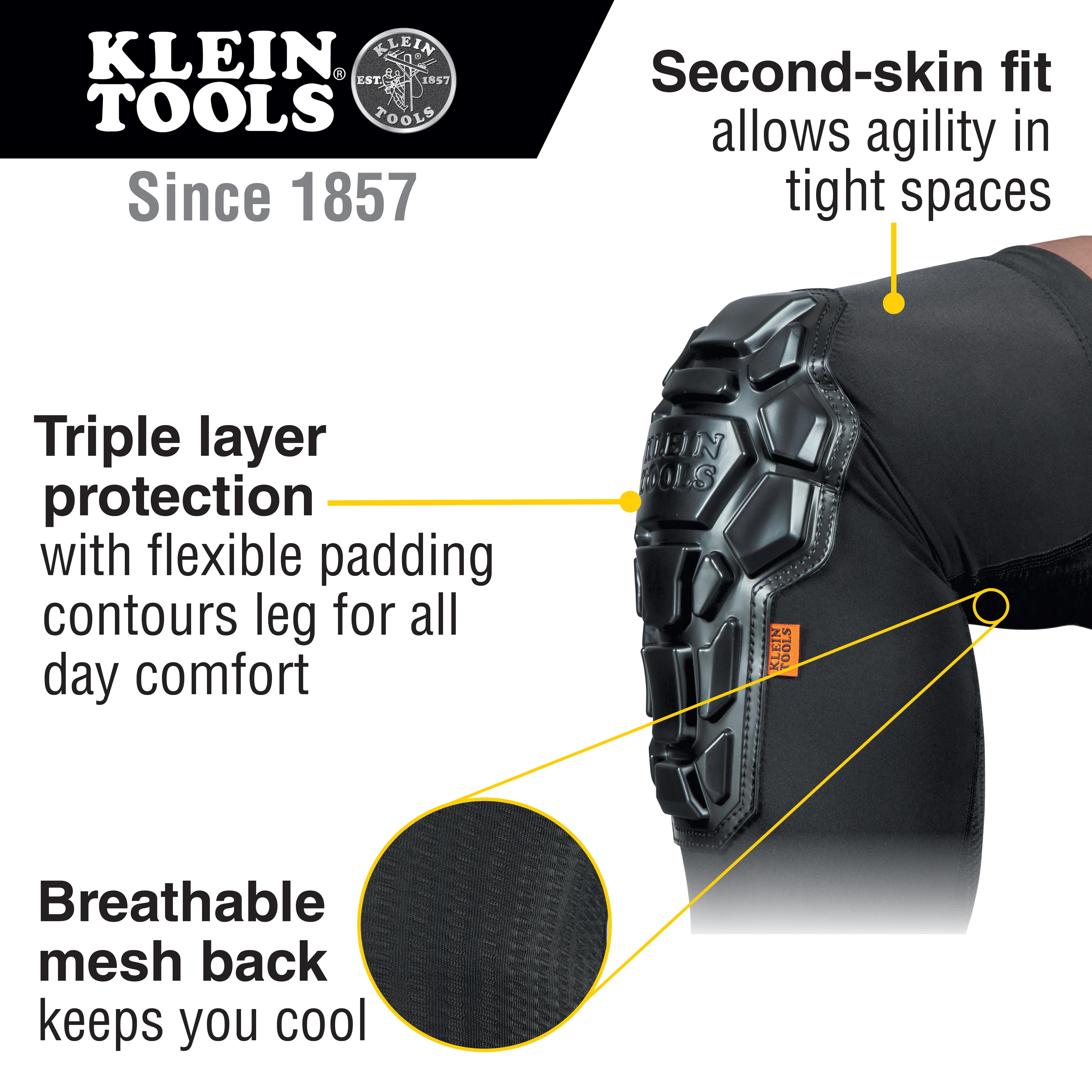 Klein Tools 60511, Heavy Duty Knee Pad Sleeves, M/L - Image 8