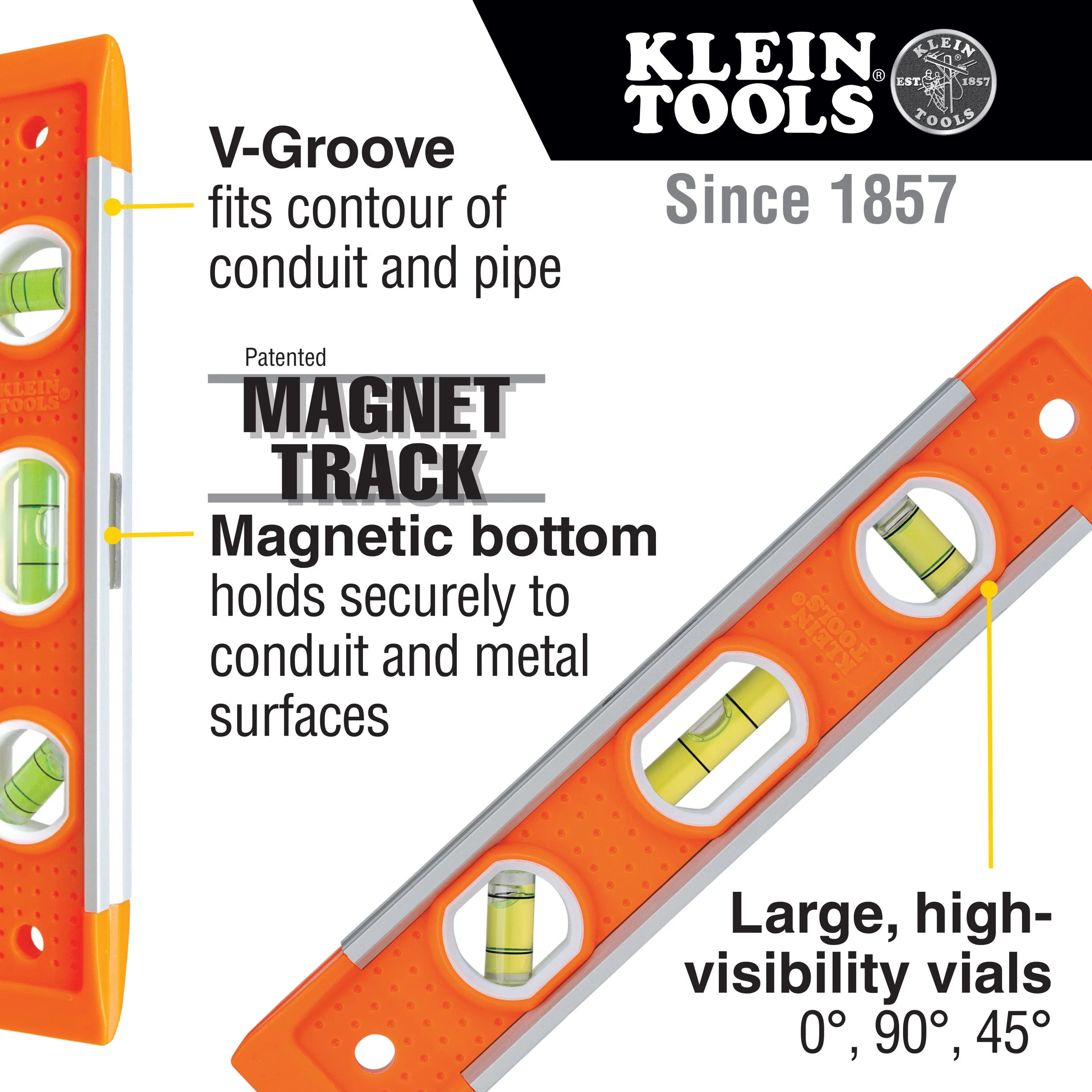 Klein Tools 935, Torpedo Level, 3 Vial, 9-Inch - Image 2