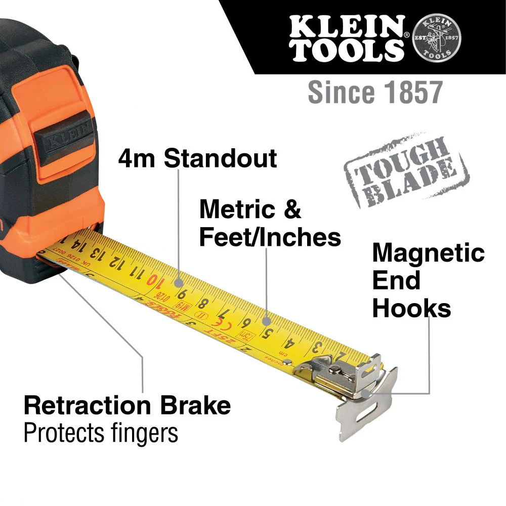Klein Tools 9375, Tape Measure, 7.5-Meter Magnetic Double-Hook - Image 5