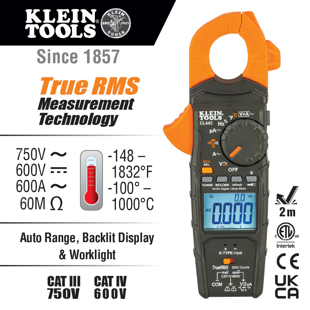 Klein Tools CL445, HVAC Clamp Meter - Image 2