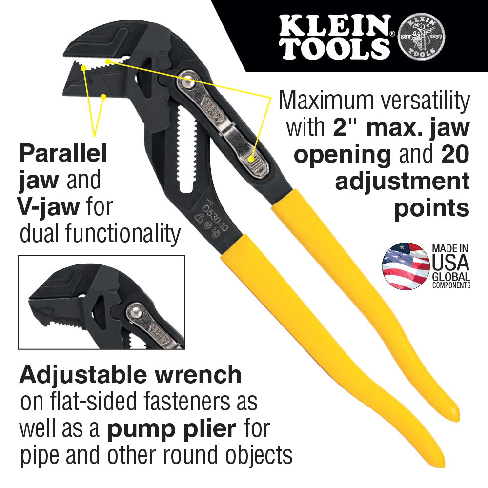 Klein Tools D53010, Plier Wrench, 10-Inch - Image 2