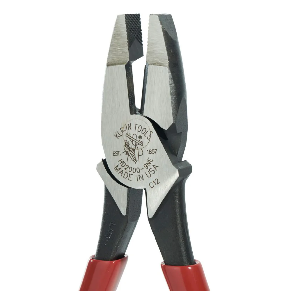 Klein Tools HD2000-9NE, Heavy-Duty Lineman’s Pliers, Thicker-Dipped Handle - Image 4