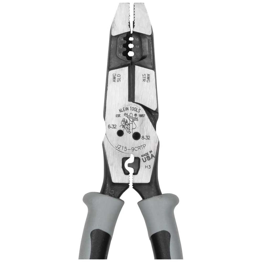 Klein Tools J2159CRTP, Hybrid Pliers with Crimper, Fish Tape Puller and Wire Stripper - Image 8