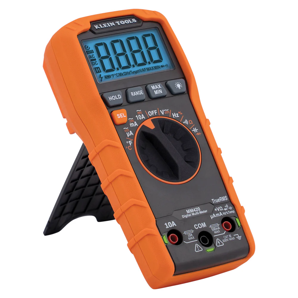Klein Tools MM420, Digital Multimeter TRMS Auto-Ranging 600V Temp - Image 9
