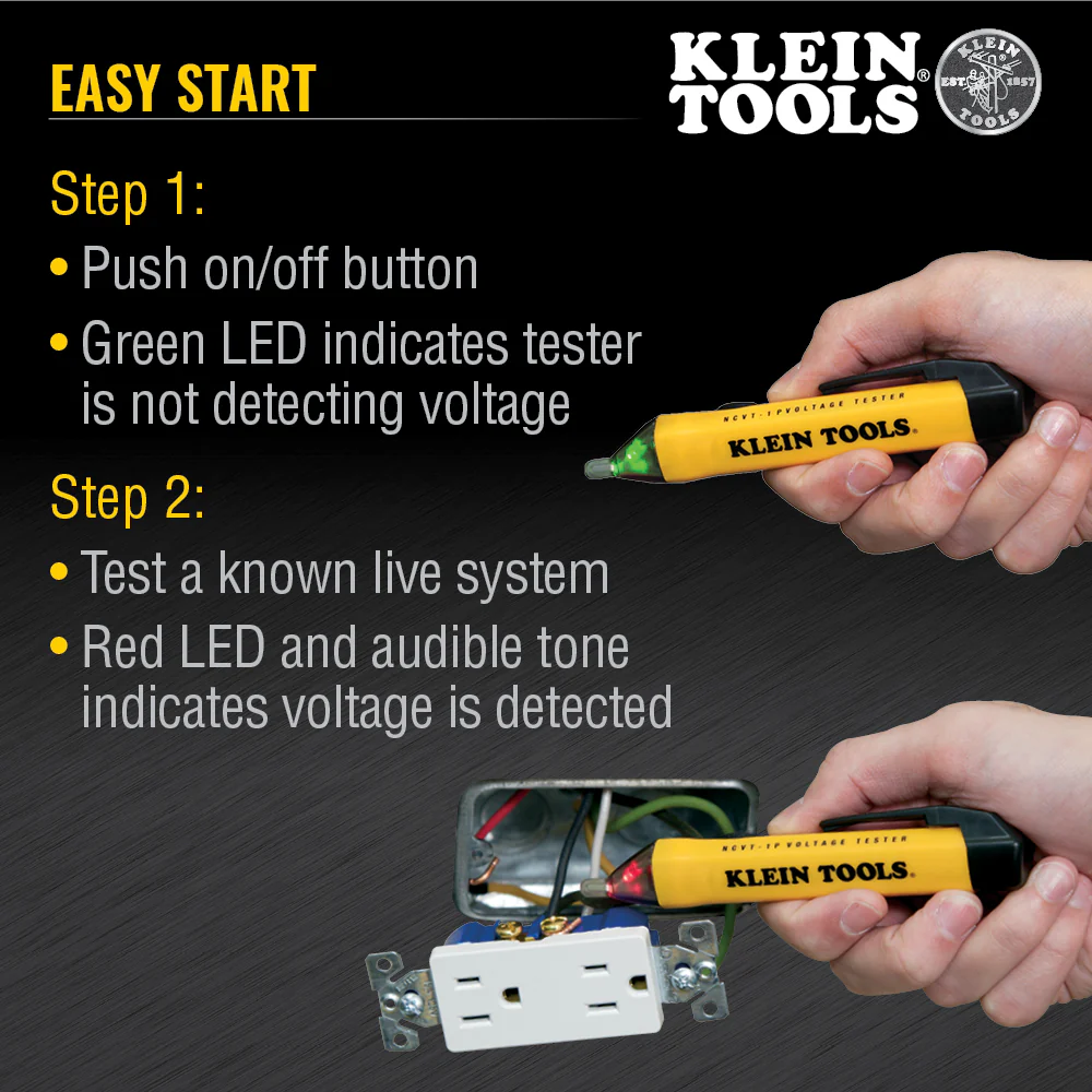 Klein Tools NCVT1PKIT, Non-Contact Voltage and GFCI Receptacle Test Kit - Image 4