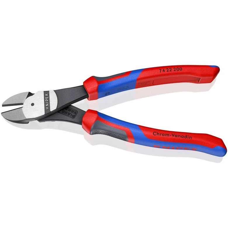 Knipex 74 22 200 SBA, 8 in. High-Leverage 12-Degree Angled Diagonal Side Cutting Pliers - Image 3