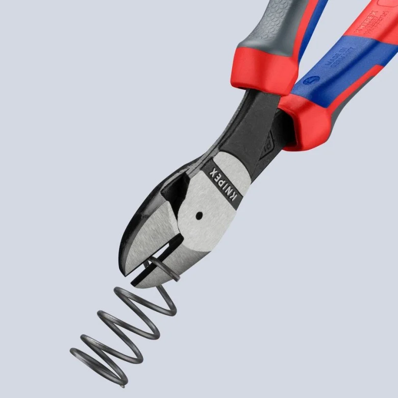 Knipex 74 22 200 SBA, 8 in. High-Leverage 12-Degree Angled Diagonal Side Cutting Pliers - Image 9