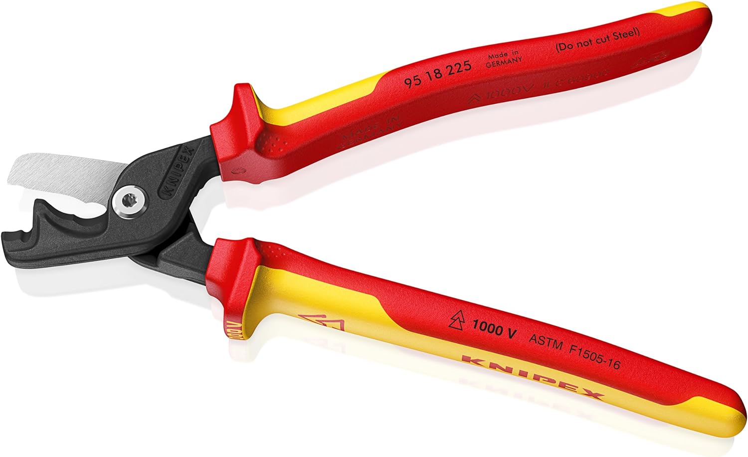 KNIPEX 95 18 225 SBA, 9" StepCut® XL Cable Shears-1000V Insulated - Image 4