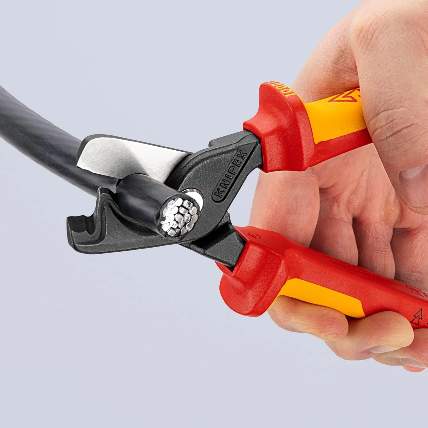 KNIPEX 95 18 225 SBA, 9" StepCut® XL Cable Shears-1000V Insulated - Image 5