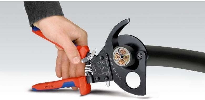 Knipex 95 31 250 SBA, Comfort Grip Ratcheting Type Cable Cutter - Image 4