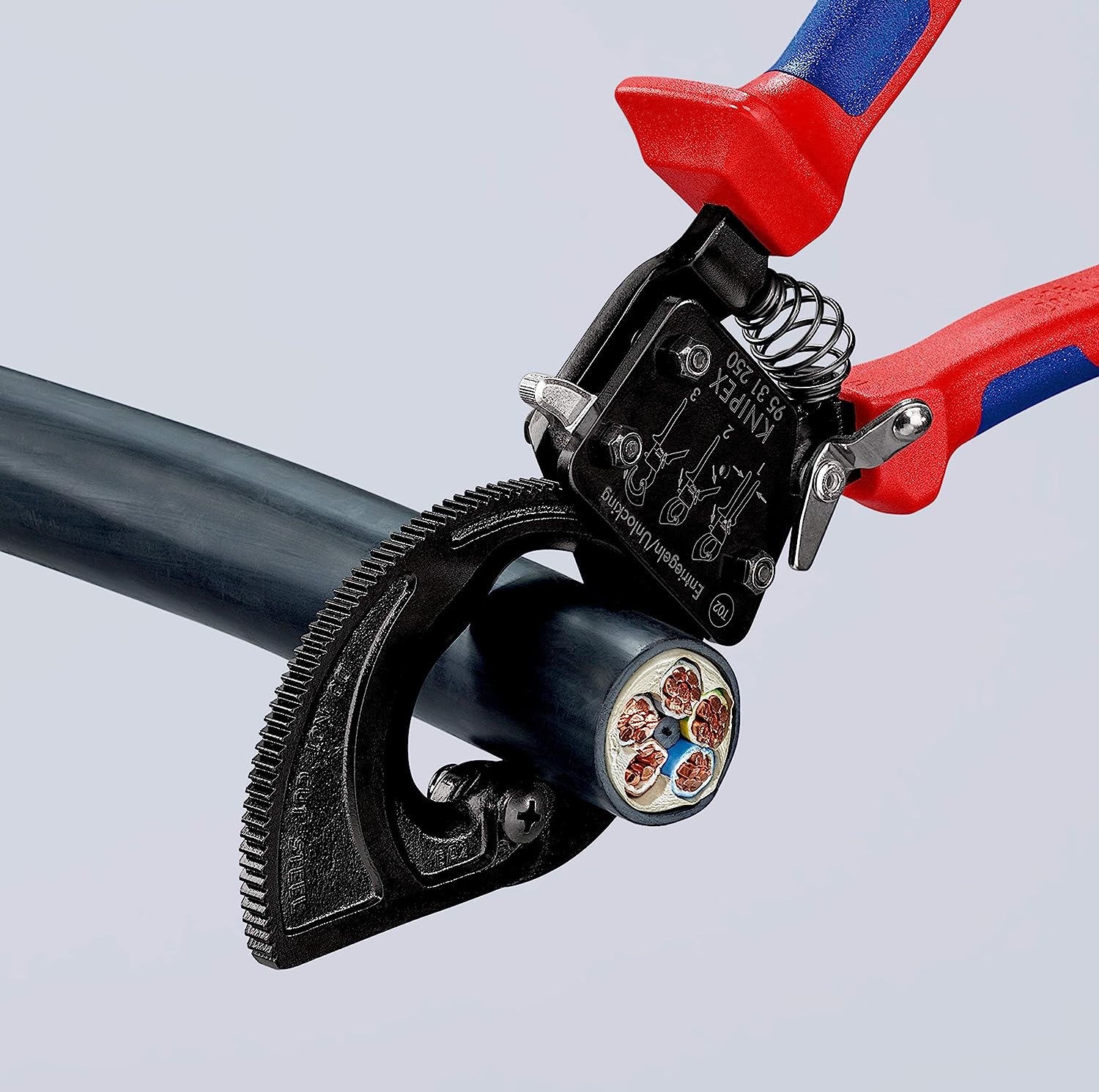 Knipex 95 31 250 SBA, Comfort Grip Ratcheting Type Cable Cutter - Image 6