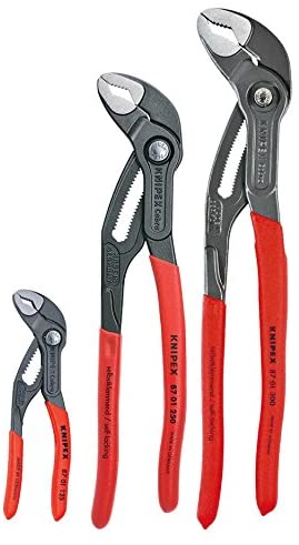 Knipex 9K 00 80 122 US, 3 Pc Cobra® Set with Keeper Pouch (5", 10", 12")