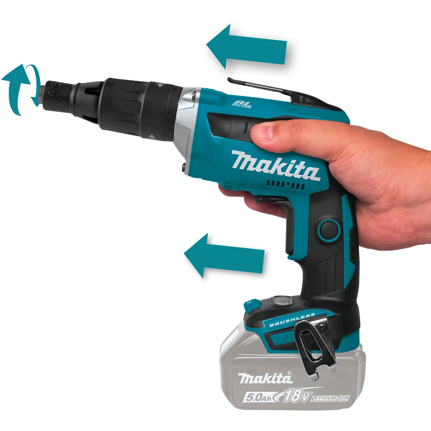 Makita DFS251Z, 1/4" Cordless Screwdriver with Brushless Motor (Tool Only) - Image 10