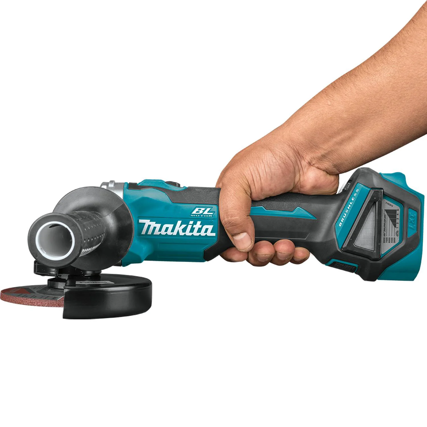 Makita DGA511Z, 18V LXT Brushless 5" Angle Grinder w/Thumb Switch (Tool Only) - Image 4