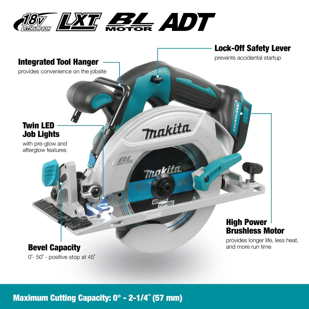 Makita DHS680Z, 18V LXT Brushless 6-1/2" Circular Saw (Tool Only) - Image 3
