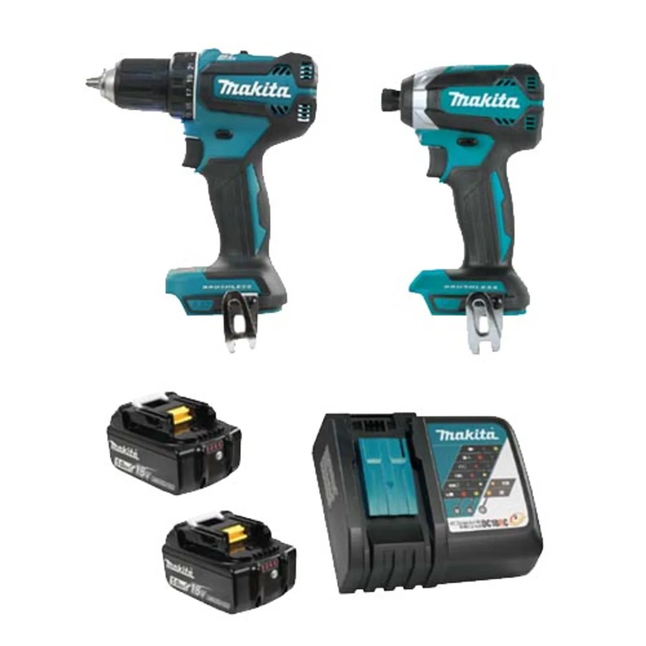 Makita DLX2289TX1, 18V LXT Brushless 2 Tool 2x 5.0AH Combo Kit (DHP485Z + DTD153Z)