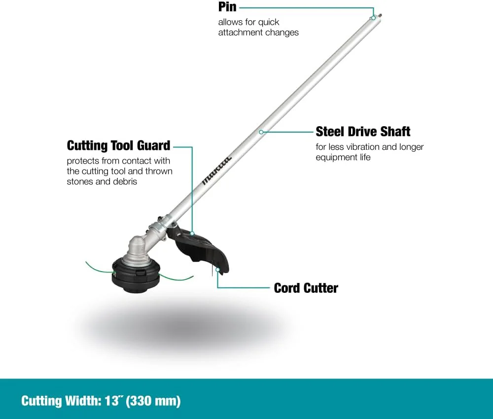 Makita EM409MP, 18V LXT Split Shaft 13" Line Trimmer Attachment - Image 2