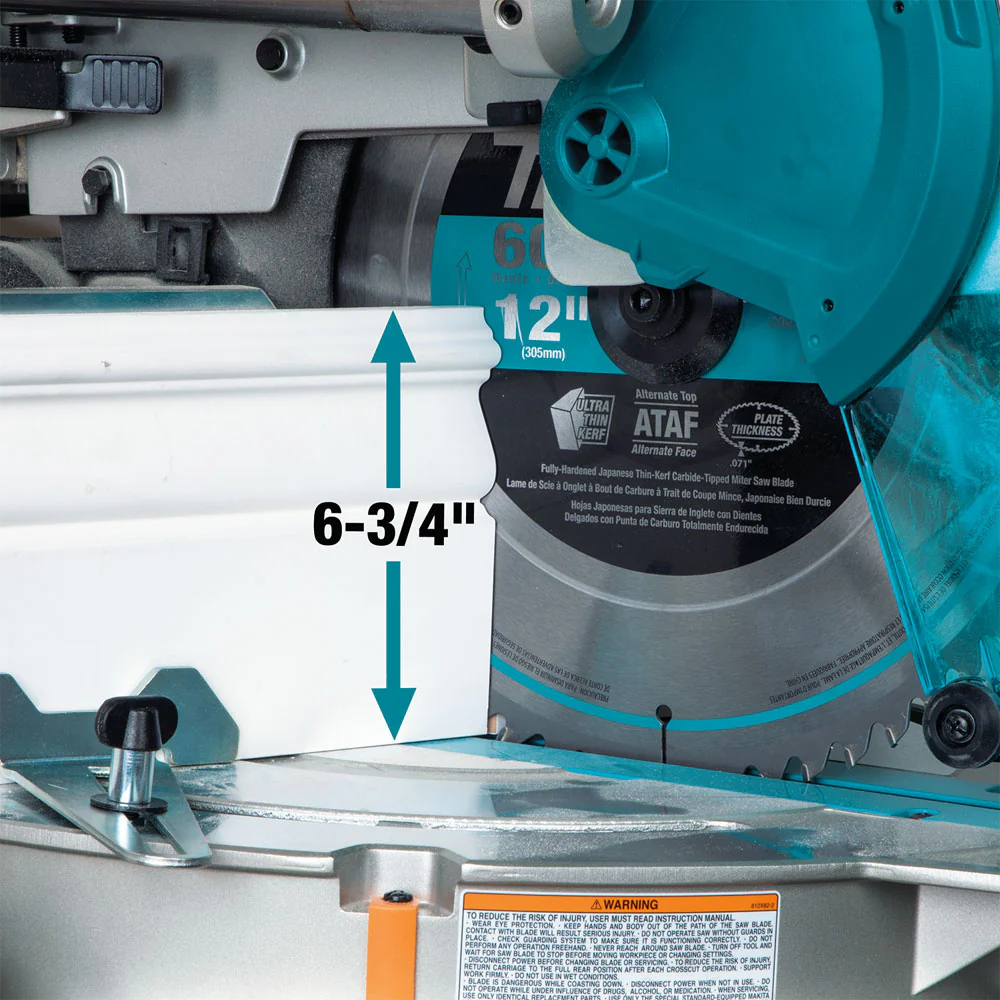Makita LS1219L, 12" Dual Bevel Sliding Compound Miter Saw with Laser - Image 9