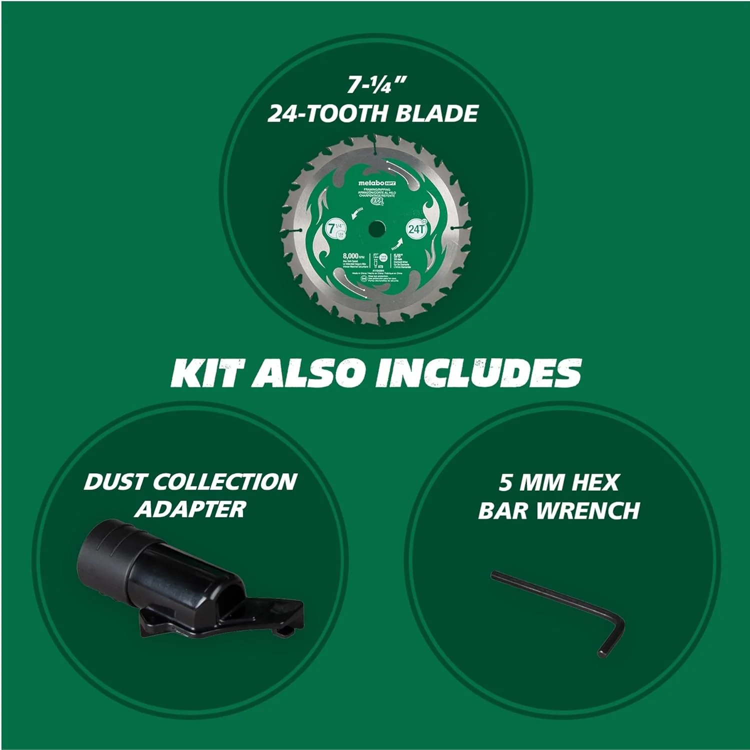 Metabo HPT C1807DAQ4M, 18V MultiVolt 7-1/4 Inch Cordless Circular Saw (Tool Only) - Image 4
