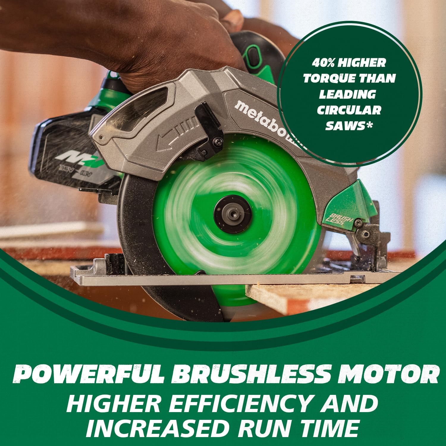 Metabo HPT C1807DAQ4M, 18V MultiVolt 7-1/4 Inch Cordless Circular Saw (Tool Only) - Image 6