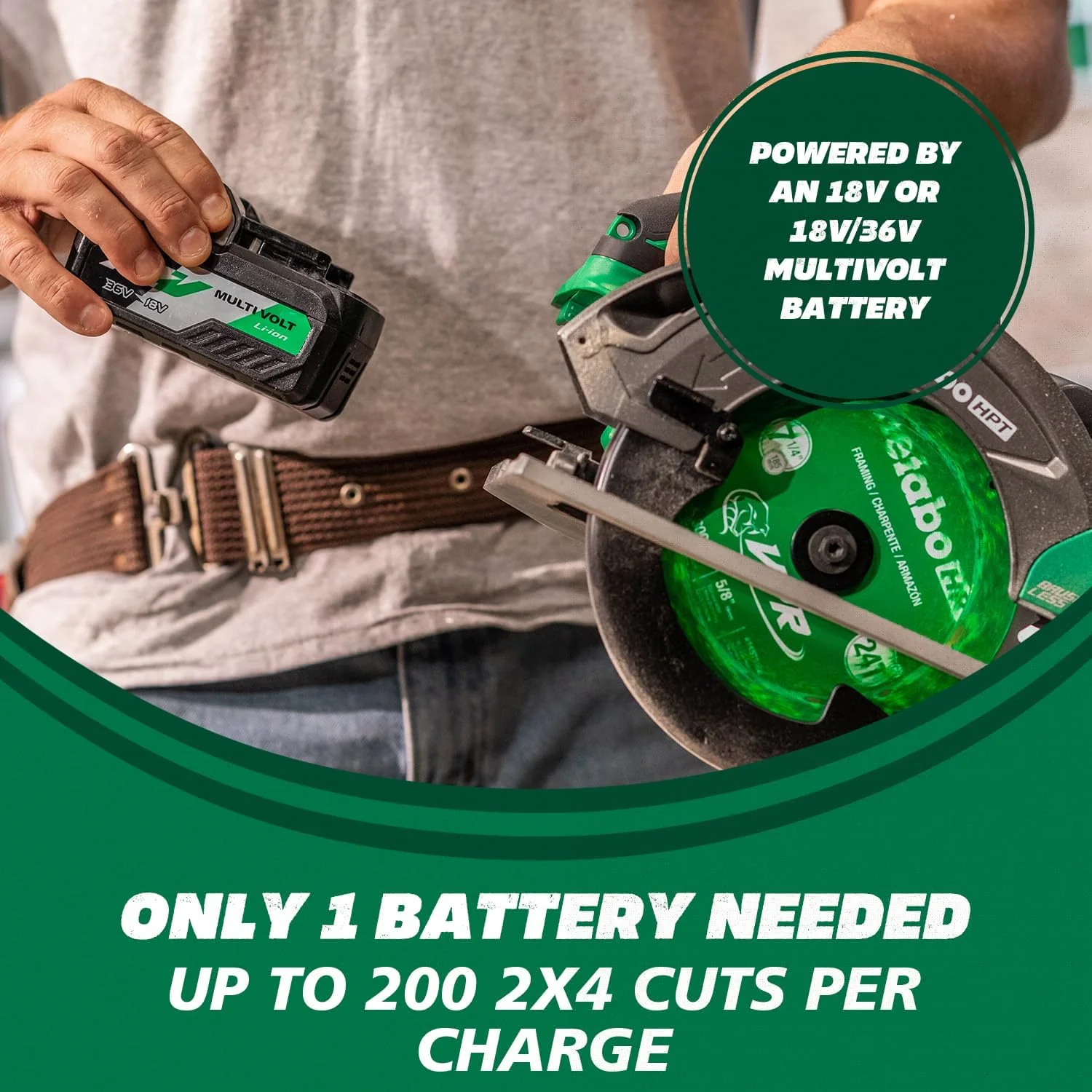 Metabo HPT C1807DAQ4M, 18V MultiVolt 7-1/4 Inch Cordless Circular Saw (Tool Only) - Image 7