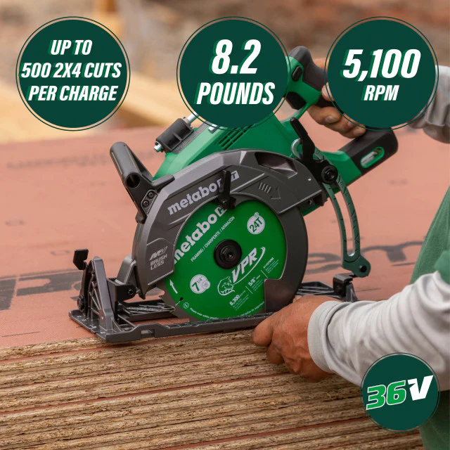 Metabo HPT C3607DWAM, 36V MultiVolt 7-1/4" Rear Handle Circular Saw 4.0Ah Kit - Image 7