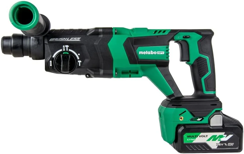 Metabo-HPT DH3628DDQ4M, Metabo HPT 36V MultiVolt Brushless 1-1/8" SDS Plus D-Handle Rotary Hammer (Tool Only) - Image 2