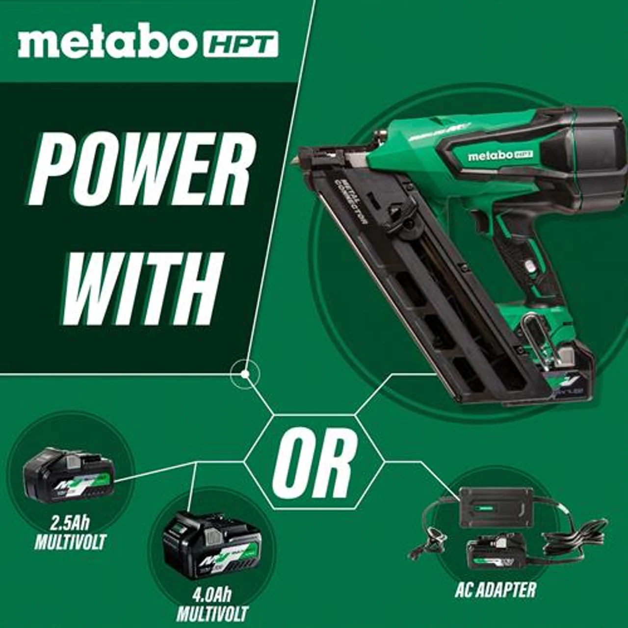 Metabo HPT NR3665DAM, 36V Multi-Volt Cordless Positive Placement Nailer Kit (2.5 Ah) - Image 3