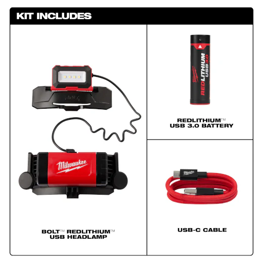 Milwaukee 2118-21, RLUSB BOLT HARD HAT HEADLAMP - Image 3