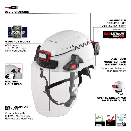 Milwaukee 2118-21, RLUSB BOLT HARD HAT HEADLAMP - Image 4
