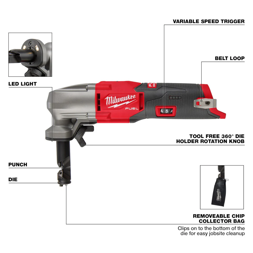 Milwaukee 2476-20, M12 FUEL™ 16 Ga Variable Speed Nibbler - Image 3