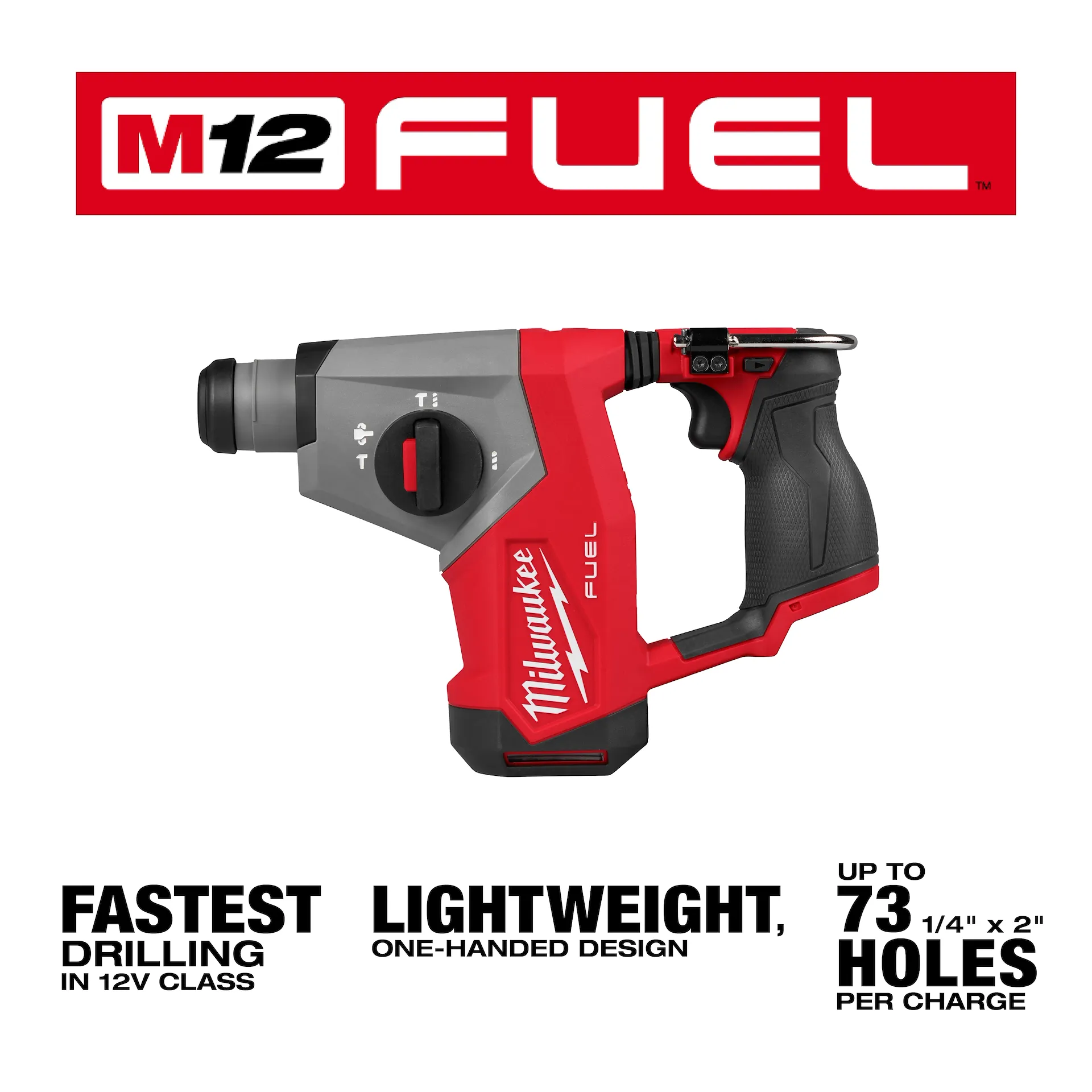 Milwaukee 2508-20, M12 FUEL™ 5/8” SDS Plus Rotary Hammer - Image 2