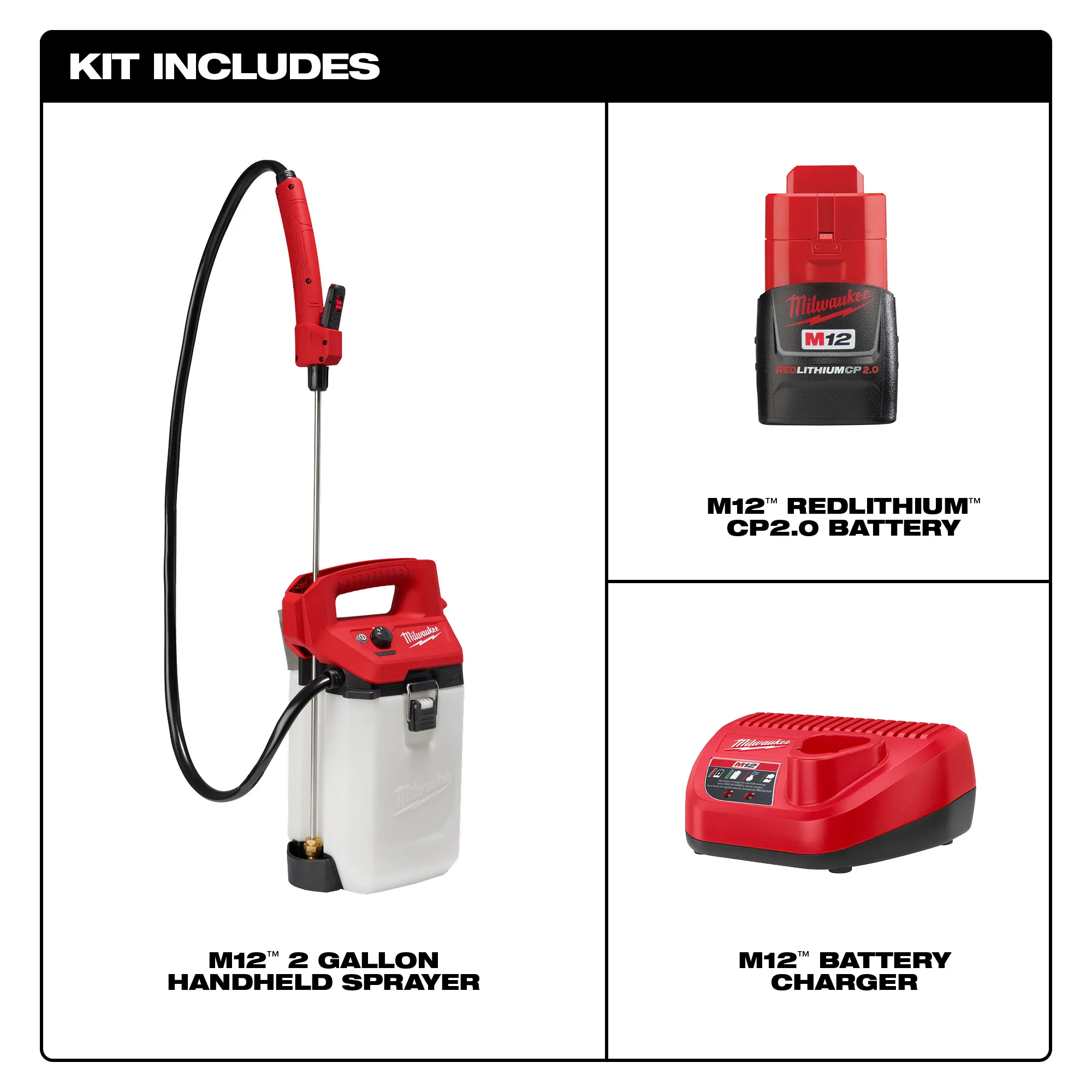 Milwaukee 2528-21G2, M12™ 2 Gallon Handheld Sprayer Kit - Image 4