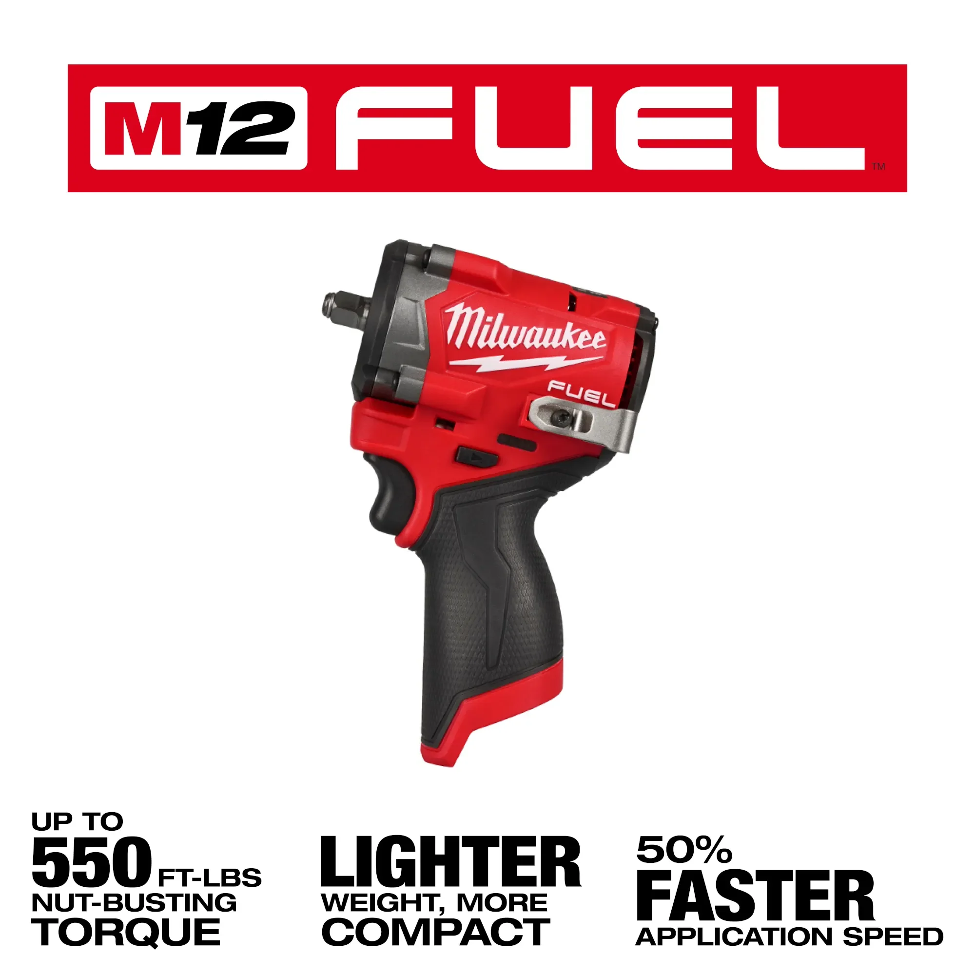 Milwaukee 2562-20, M12 FUEL™ Stubby 3/8" Impact Wrench - Image 2