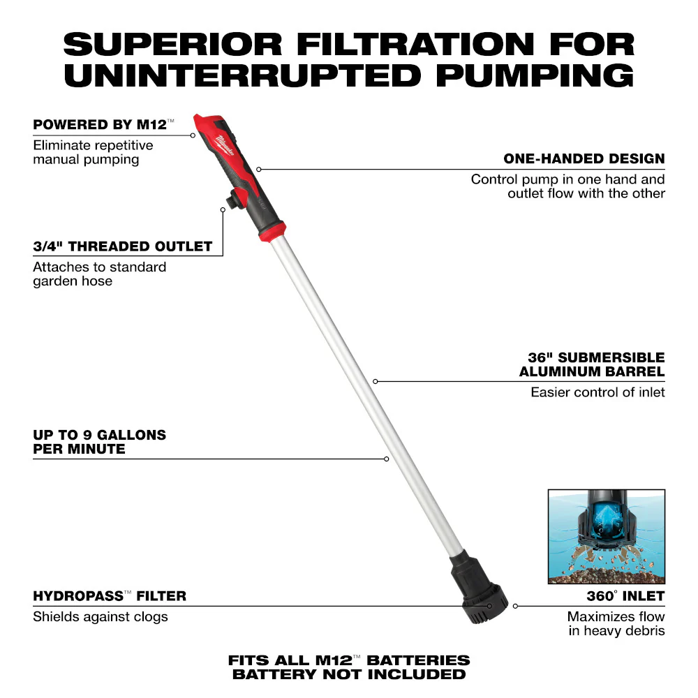 Milwaukee 2579-20, M12™ Stick Transfer Pump - Image 8