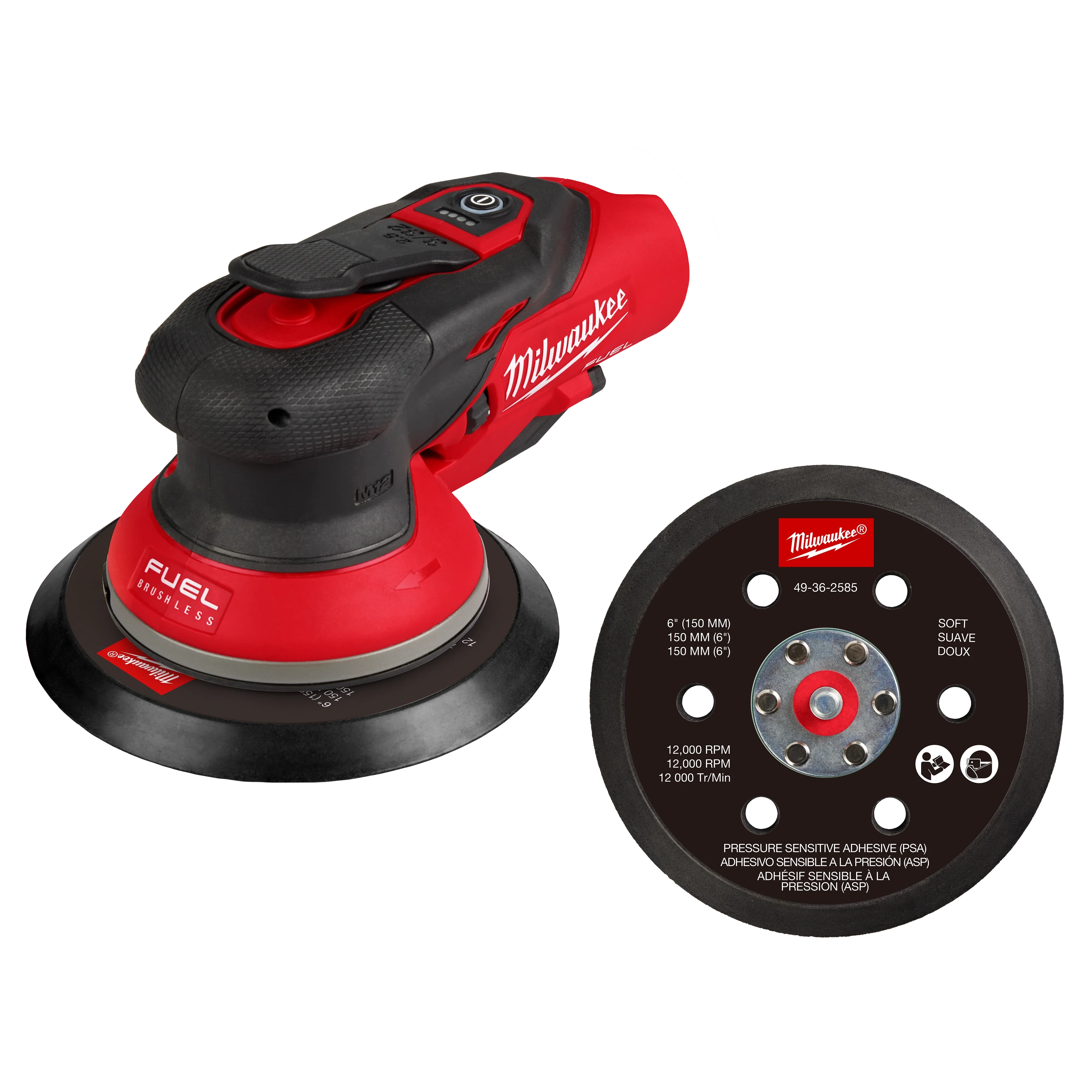 Milwaukee 2584-20, M12™ FUEL™ 6" Random Orbital Sander (3/32")