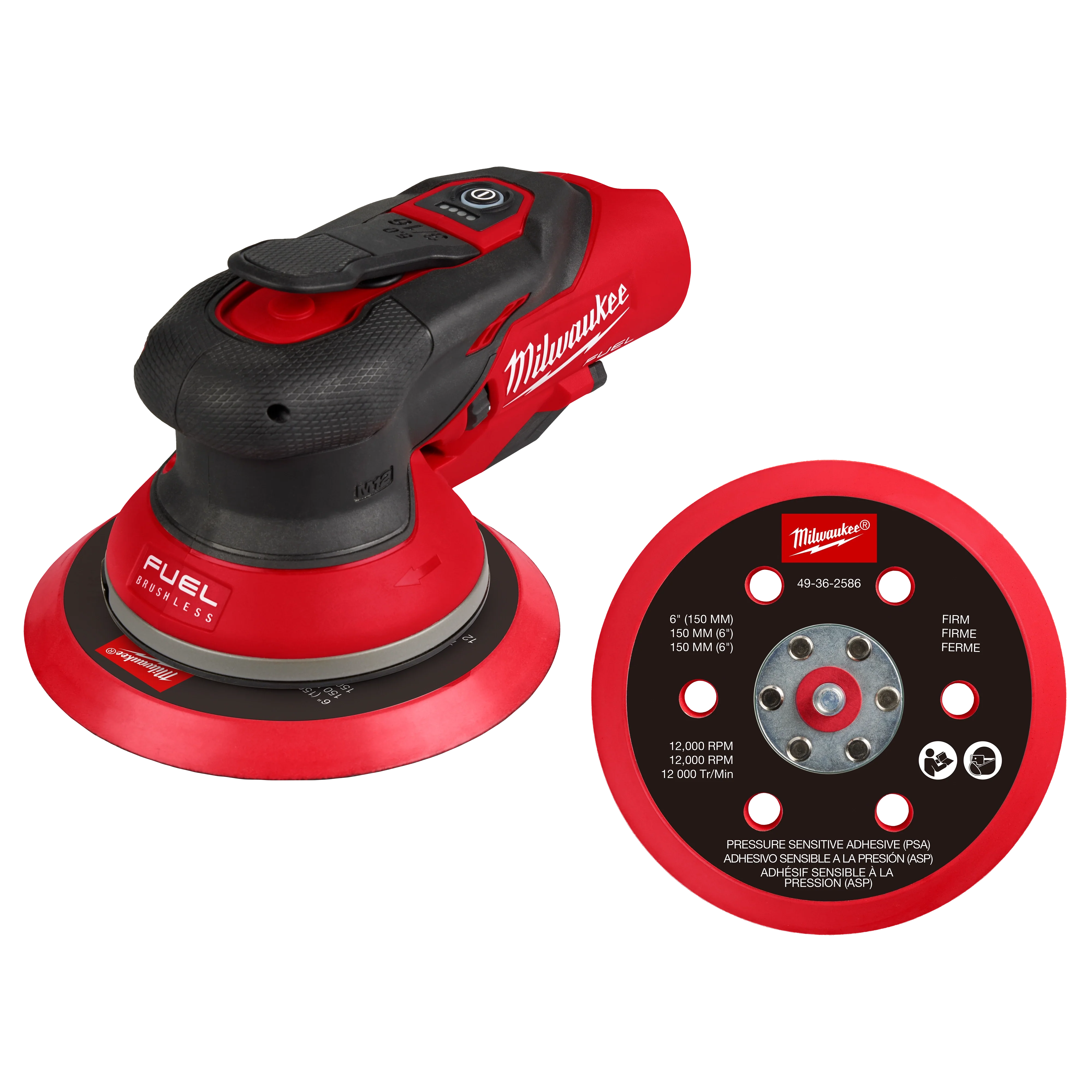 Milwaukee 2585-20, M12 FUEL™ 6" Random Orbital Sander (3/16")