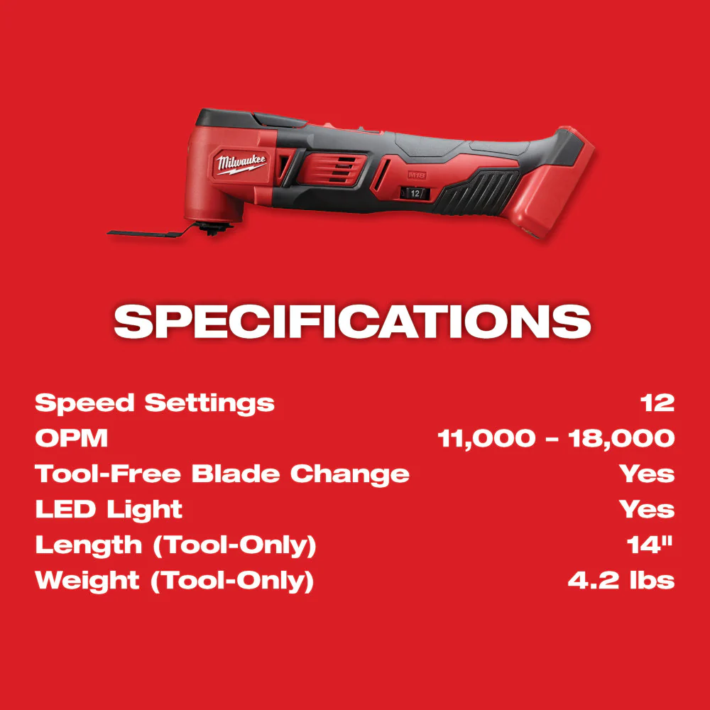 Milwaukee 2626-20, M18 Li-Ion Oscillating Multi Tool  (Tool Only) - Image 6