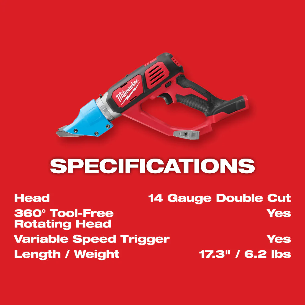 Milwaukee 2636-20, M18 14 Gauge Double Cut Shear (Tool Only) - Image 4